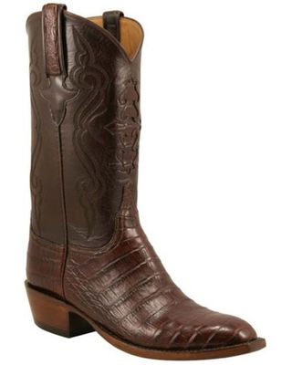 Lucchese Men's Handmade Classics Diego Inlay Ultra Caiman Belly Boots - Square Toe