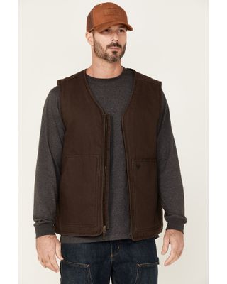 Hawx Men's Weathered Canvas Zip-Front Sherpa Lined Work Vest