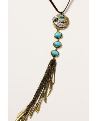Shyanne Women's Golden Dreamcatcher Feather Tassel Necklace