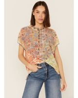 Johnny Was Women's Prima Patchwork Embroidered Floral Blouse