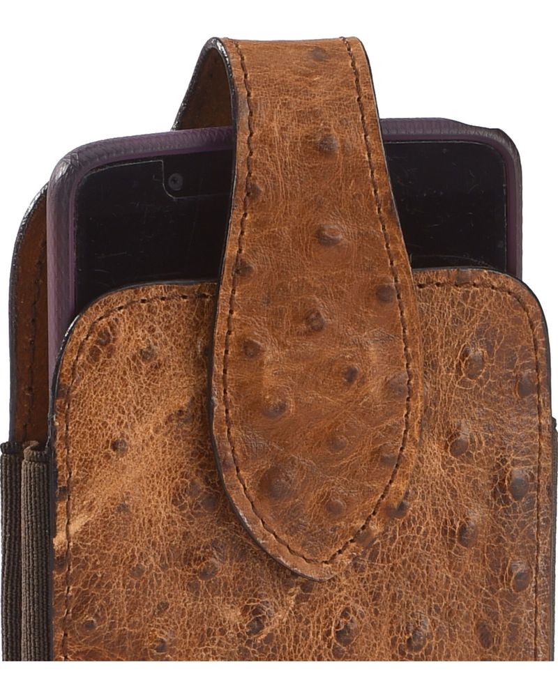 M & F Western Men's Faux Ostrich Cell Phone Clip-On Holder