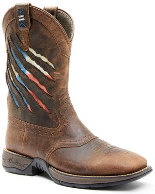 Brothers & Sons Men's Texas Flag Lite Western Performance Boots - Broad Square Toe