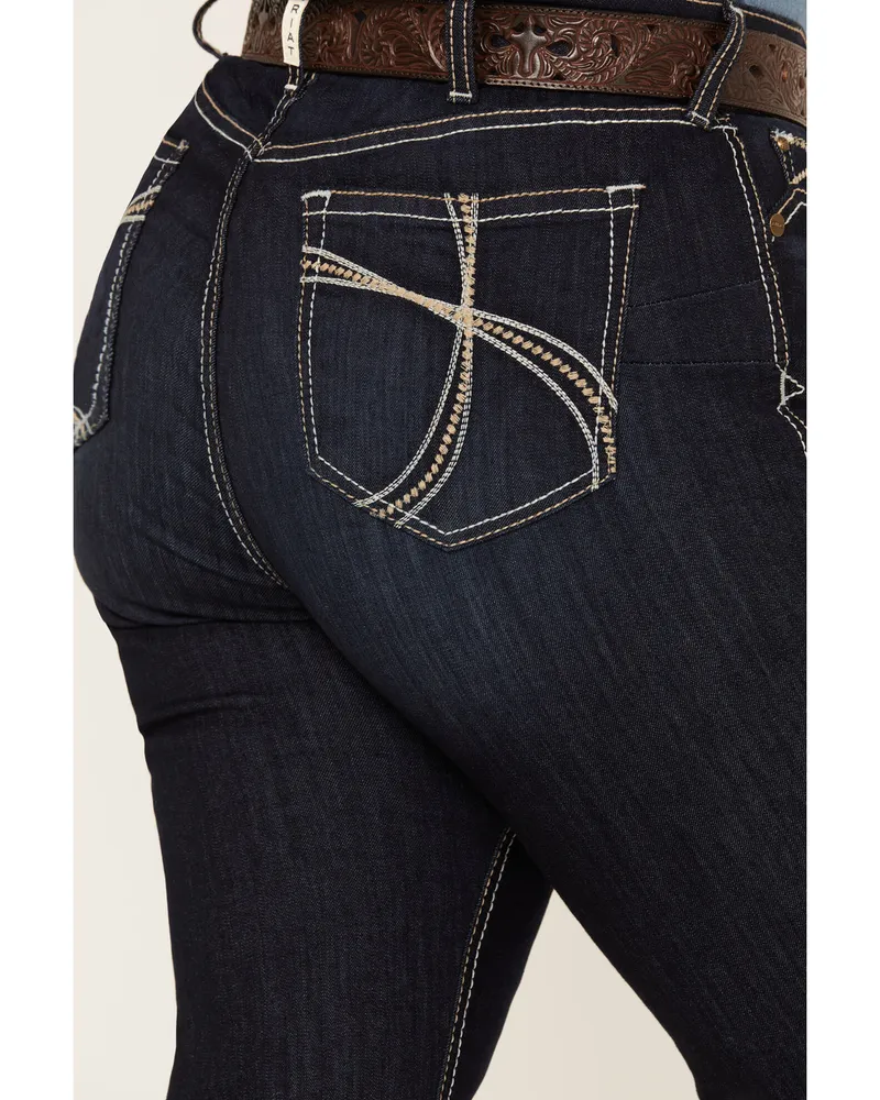 Ariat Women's R.E.A.L. Dark Wash Mid Rise Contessa Stretch Bootcut Jeans - Plus