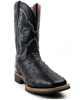 Dan Post Men's Exotic Ostrich Full Quill Western Boots - Broad Square Toe