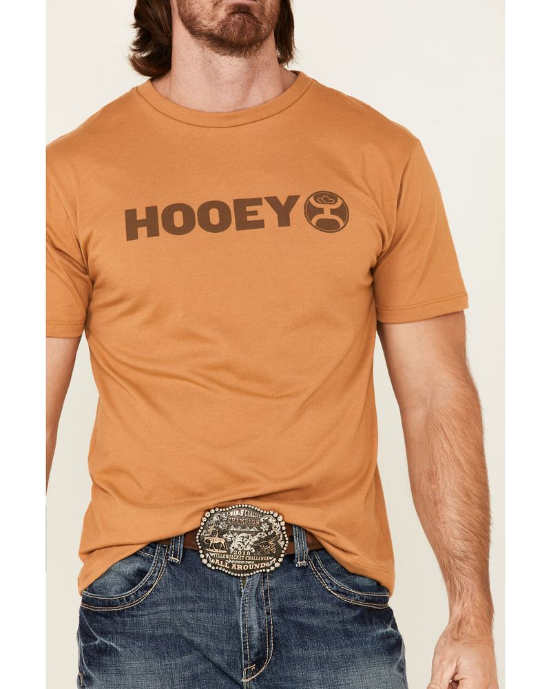 HOOey Men's Mustard Lock Up Logo Short Sleeve T-Shirt