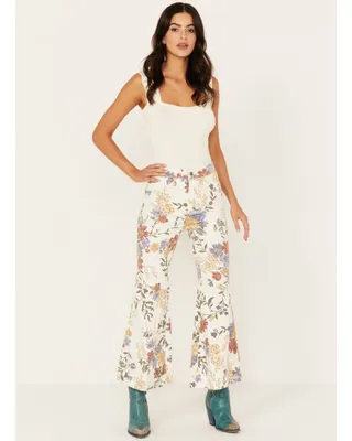 Free People Women's Youthquake Printed Cropped Flare Jeans