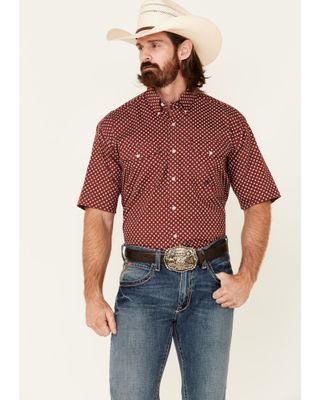 Roper Men's American Blues Diamond Geo Print Short Sleeve Button Down Western Shirt