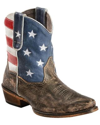 Roper Women's American Beauty Flag Ankle Boots