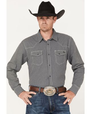 Blue Ranchwear Men's Gingham Print Pearl Snap Western Shirt