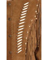Liberty Wear Bone Bead & Fringe Leather Jacket - Plus