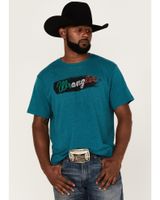Wrangler Men's Mexico Rider Teal Rope Logo Graphic Short Sleeve T-Shirt