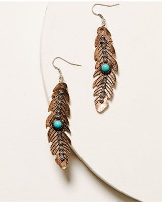 Shyanne Women's Cactus Rose Feather Earrings
