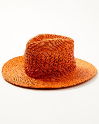 Shyanne Women's Vented Raffia Straw Fedora Hat