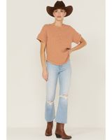 Cleo + Wolf Women's Relaxed Waffle Knit Henley Top