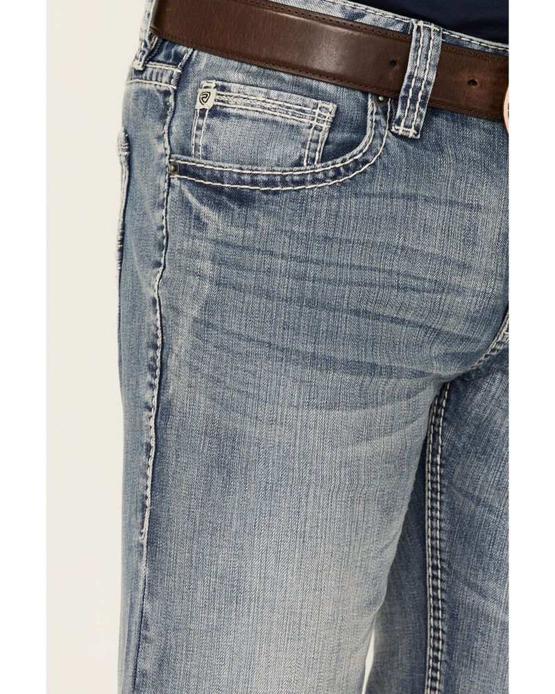 Rock & Roll Denim Men's Vintage Medium Wash Pistol Stretch Regular Straight Jeans