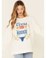 Recycled Karma Women's White Coors Rodeo Graphic Long Sleeve Top
