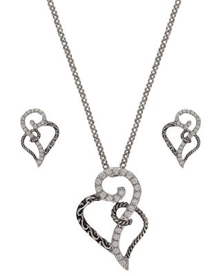 Montana Silversmiths Women's Woven Hearts Jewelry Set