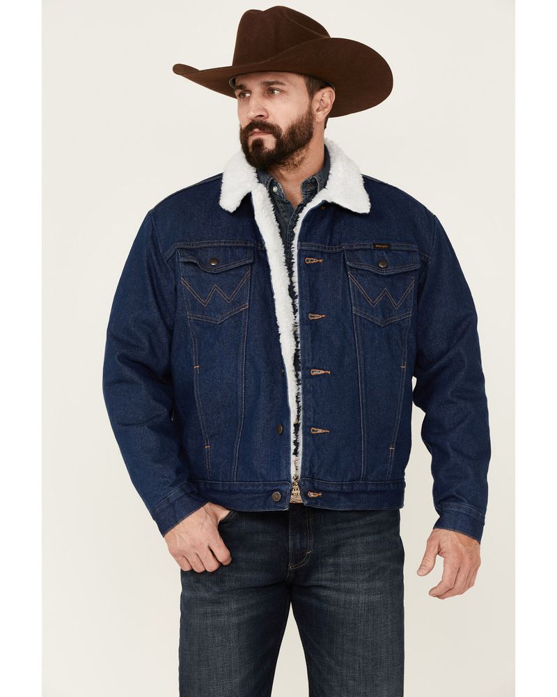 Wrangler Men's Yellowstone Medium Rinse Button Down Heavyweight Sherpa Denim  Jacket | Pueblo Mall