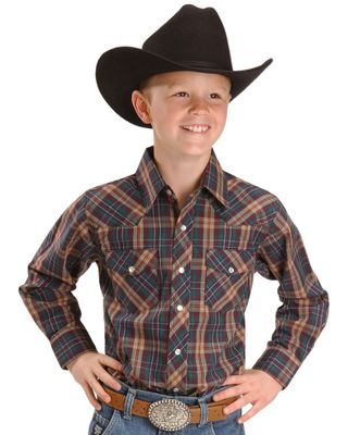 Wrangler Boy's Assorted Western Plaid Shirt