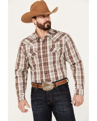 Cody James Men's Day Trip Plaid Print Long Sleeve Western Snap Shirt - Big