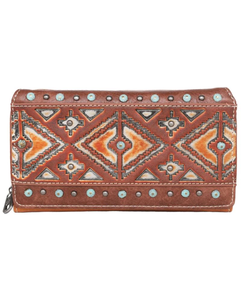 Montana West Women's Southwestern Print Tooled Collection Wallet
