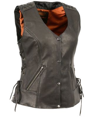 Milwaukee Leather Women's Lightweight Lace To Lace Snap Front Vest - 5X