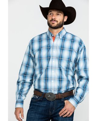Resistol Men's Heitmiller Ombre Large Plaid Long Sleeve Western Shirt