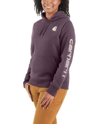 Carhartt Women's Relaxed Fit Heather Logo Sleeve Graphic Work Hoodie