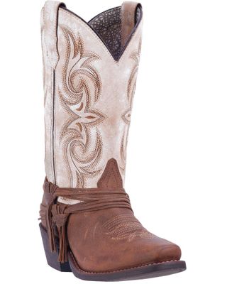 Laredo Women's Myra Ankle Fringe Western Boots - Square Toe