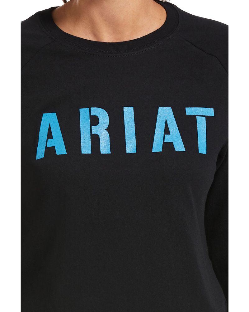 Ariat Women's Black Rebar Cotton Strong Block Long Sleeve Tee
