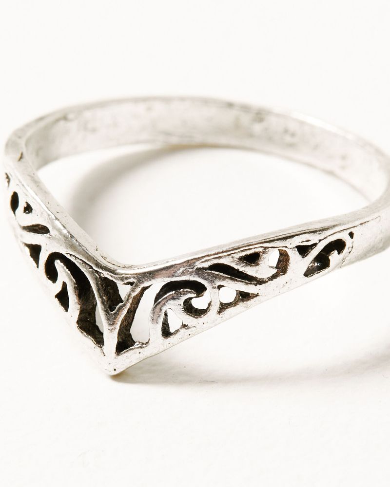 Shyanne Women's 6-piece Silver Hamsa Snake Moonstone Ring Set