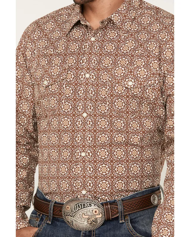 Gibson Men's Basic Solid Long Sleeve Pearl Snap Western Shirt