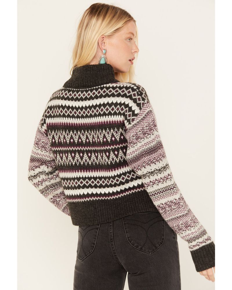 Cleo + Wolf Women's Fair Isle Stripe Knit Cropped Sweater