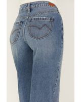 Cleo + Wolf Women's Medium Wash High Rise Loose Distressed Jeans