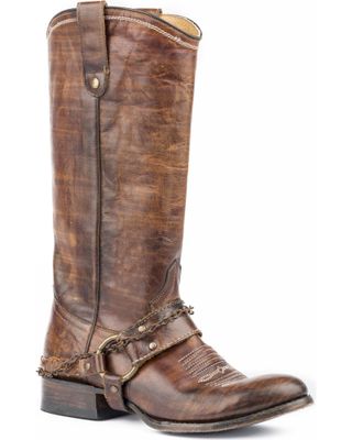 Roper Women's Selah Vintage Harness Western Boots - Round Toe