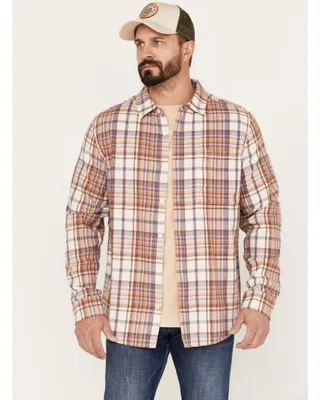 Brothers & Sons Men's Casual Plaid Print Long Sleeve Woven Shirt