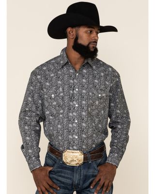 Rough Stock By Panhandle Men's Atalaya Stretch Paisley Print Long Sleeve Western Shirt