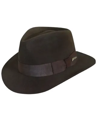 Indiana Jones Men's Brown Wool Felt Fedora Hat
