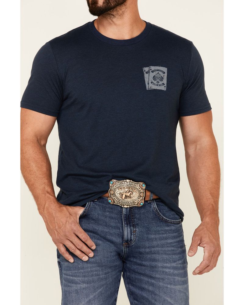 Cody James Men's Navy Poker Skull Graphic Short Sleeve T-Shirt