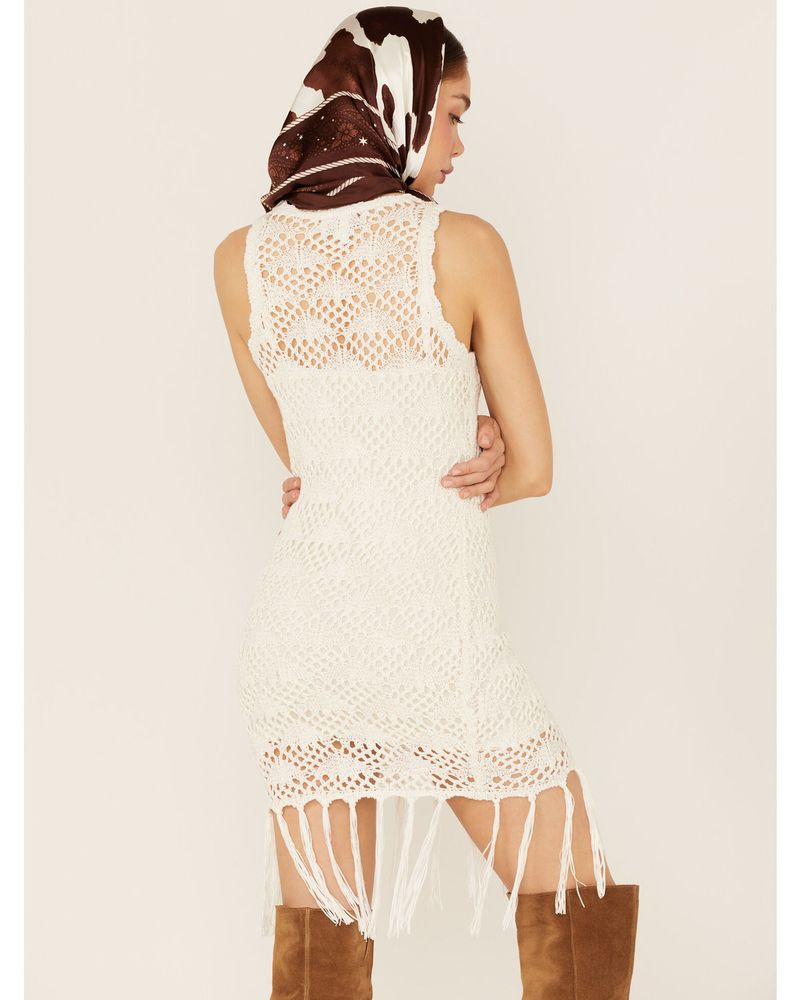 Shyanne Women's Crochet & Fringe Midi Dress