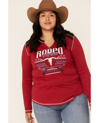 White Label by Panhandle Women's Red Rodeo City Tour Fringe Tee - Plus