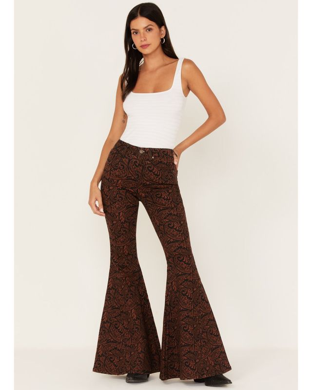 Sterling & Stitch Paisley Corduroy Flare Pant - Women's Pants in