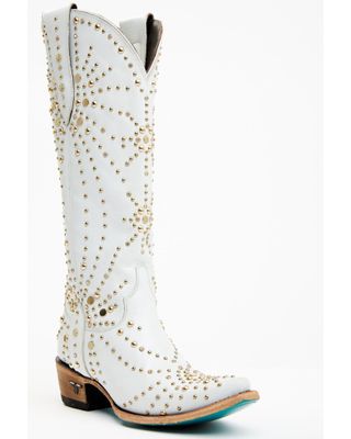 Boot Barn X Lane Women's Exclusive Sparks Fly Satin Pearl Western Bridal Boots - Snip Toe