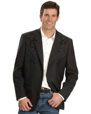 Scully Black Floral Embroidered Western Jacket - Big & Tall