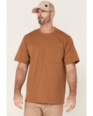 Hawx Men's Rust Copper Force Heavyweight Short Sleeve Work Pocket T-Shirt