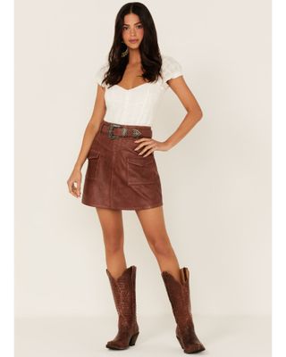 Idyllwind Women's Western Belt Leather Mini Skirt