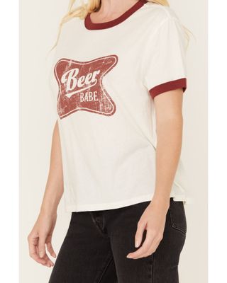 White Crow Women's Beer Babe Graphic Ringer Tee
