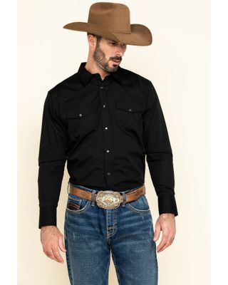 Gibson Men's Basic Solid Long Sleeve Pearl Snap Western Shirt