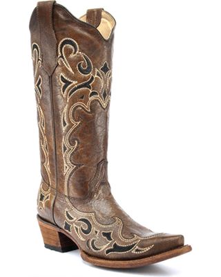 Circle G Women's Honey Side Embroidered Boots - Snip Toe