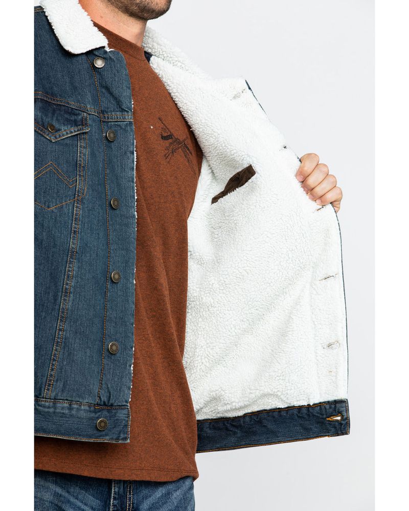 Wrangler Men's Button-Front Sherpa-Lined Denim Jacket
